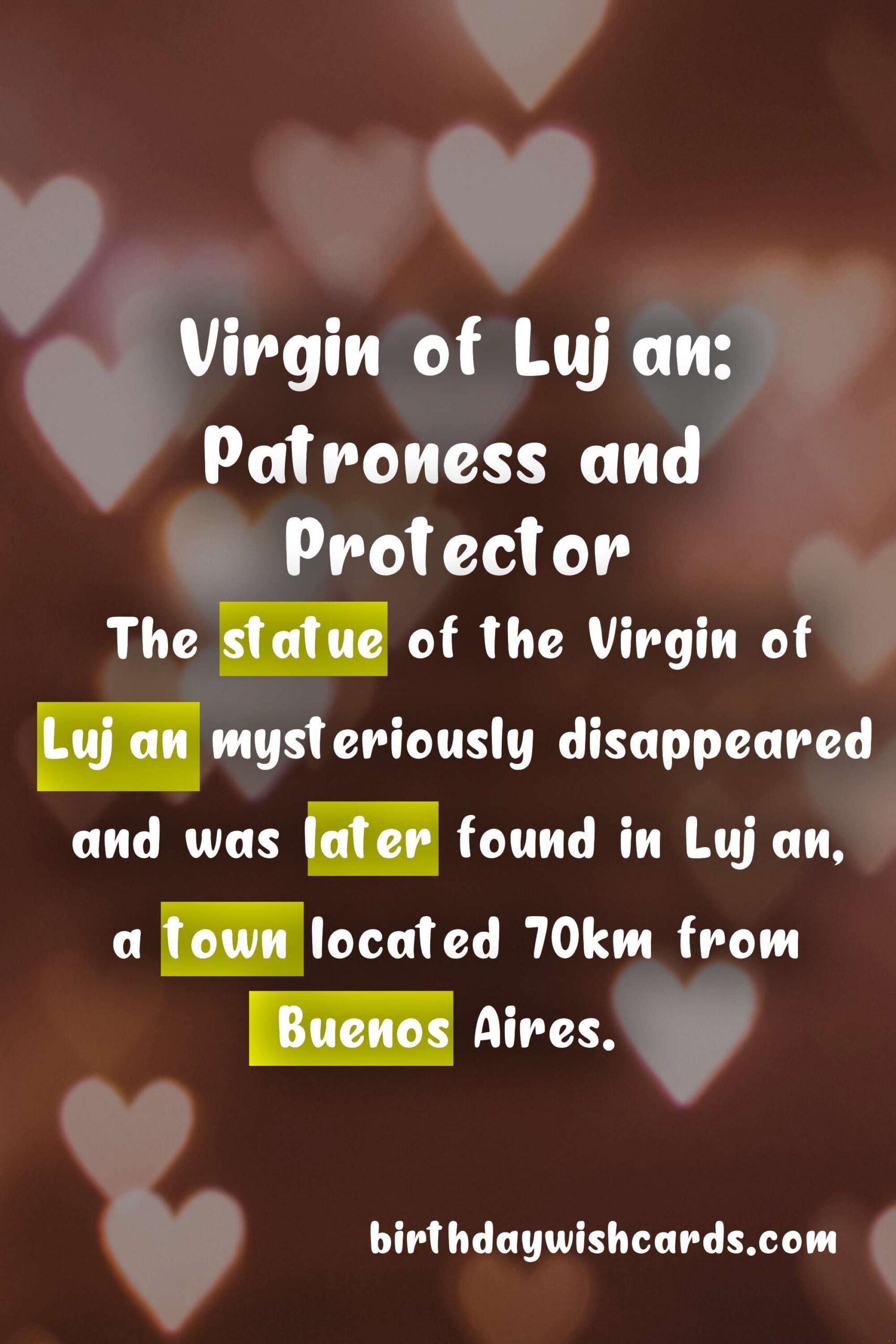 Birthday Wish Cards | Celebrating the Day of the Virgin of Lujan: December 8