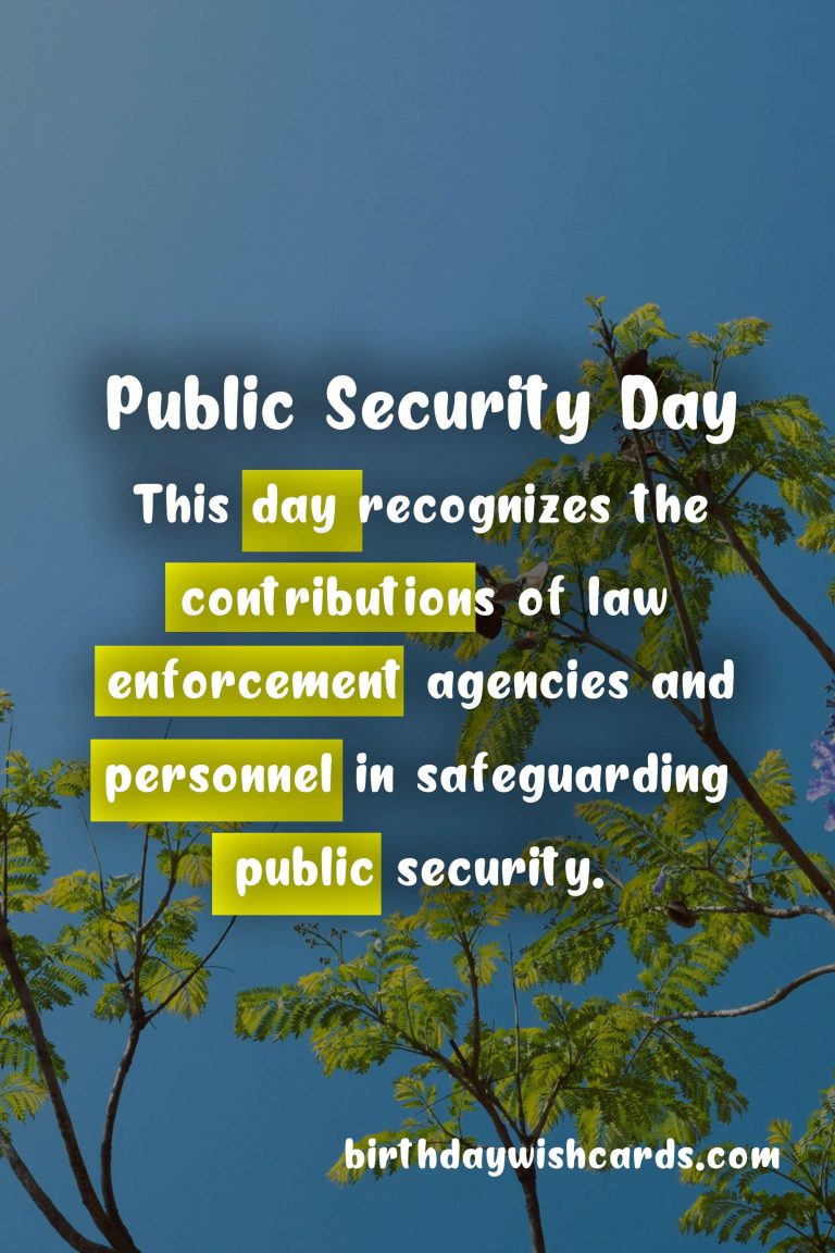 Public Security Day – January 10: Promoting Awareness and Unity in Society