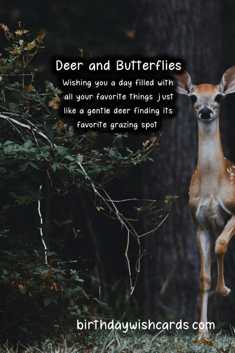 May Birthday Wishes: Gentle Deer and Graceful Butterflies