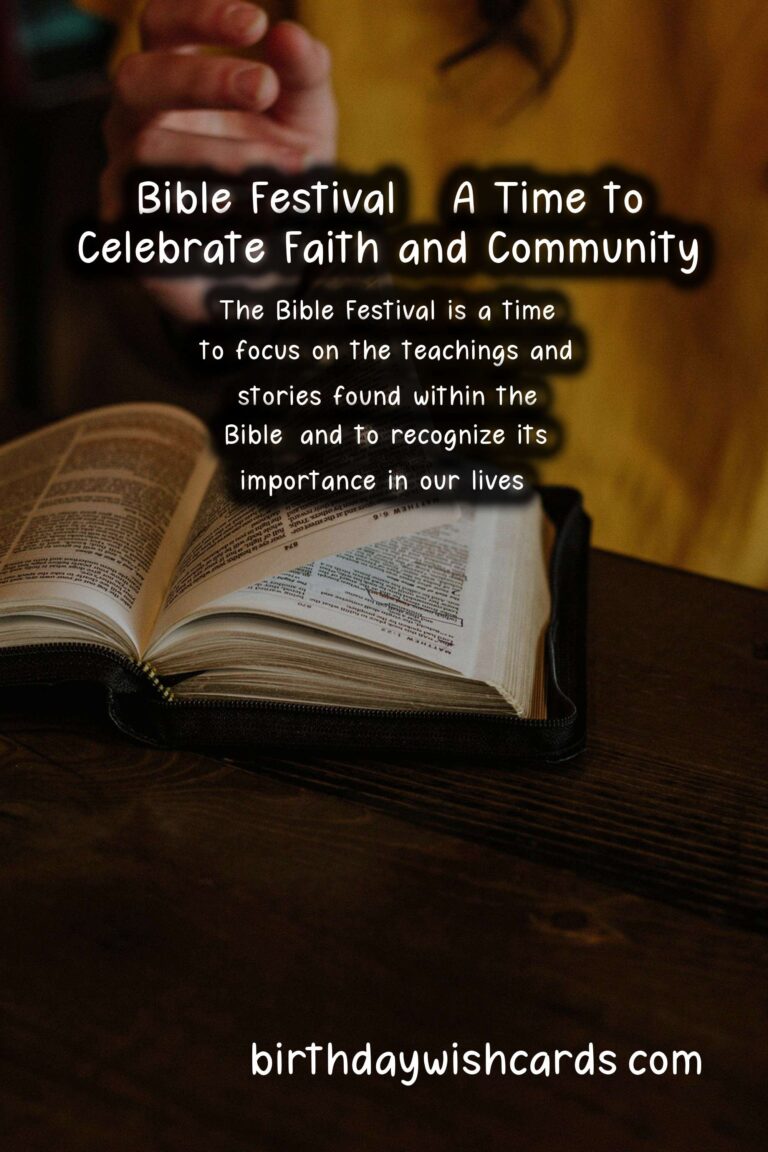 Celebrate the Bible Festival in November