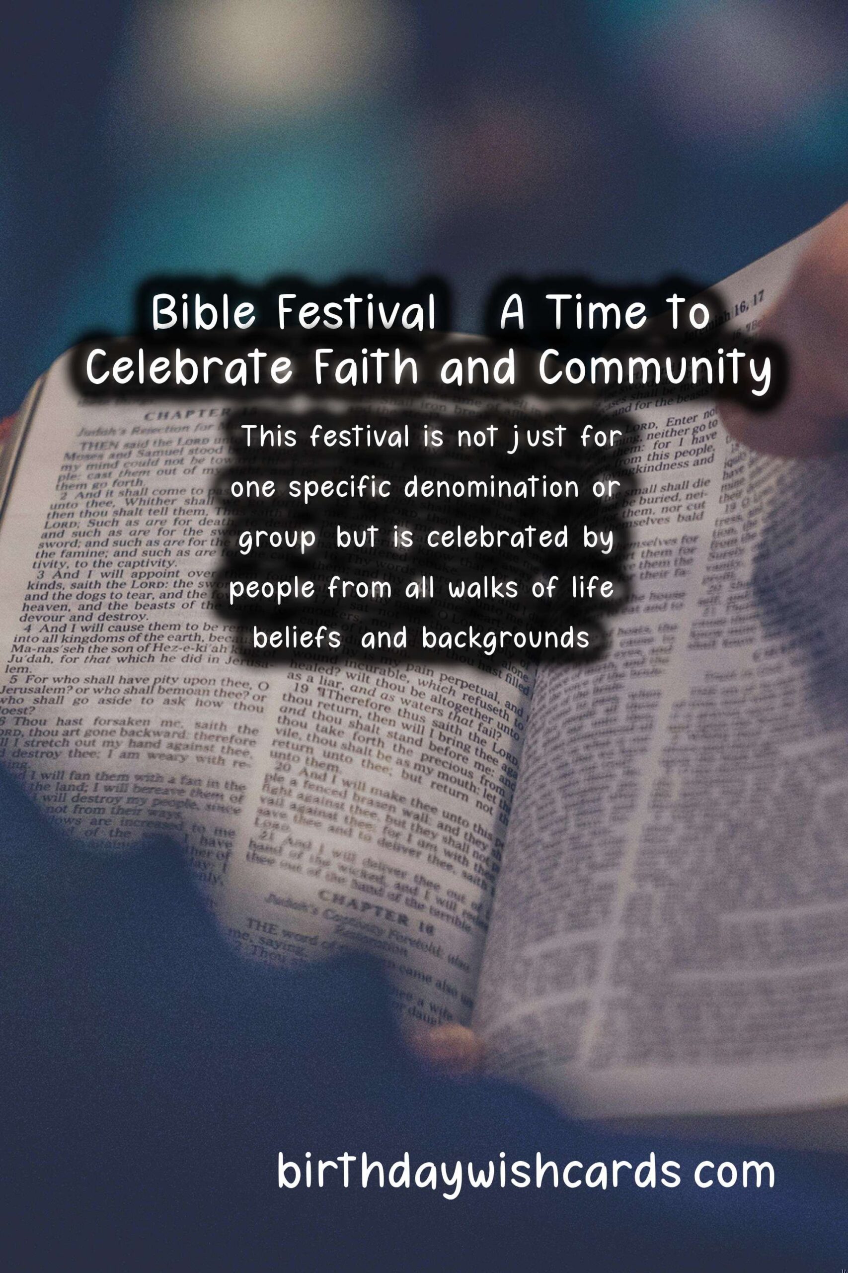 Celebrate the Bible Festival in November