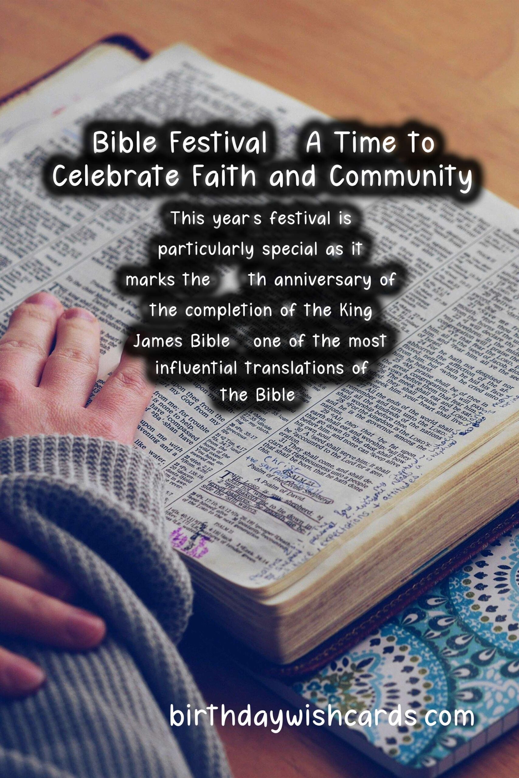 Celebrate the Bible Festival in November