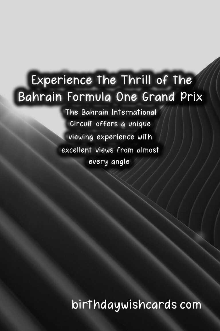 Experience the Adrenaline Rush at the Bahrain Formula One Grand Prix