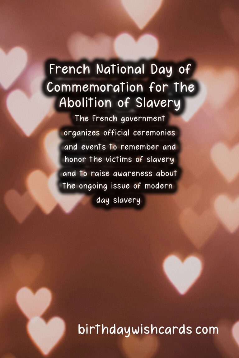 French National Day of Commemoration for the Abolition of Slavery (May 10)