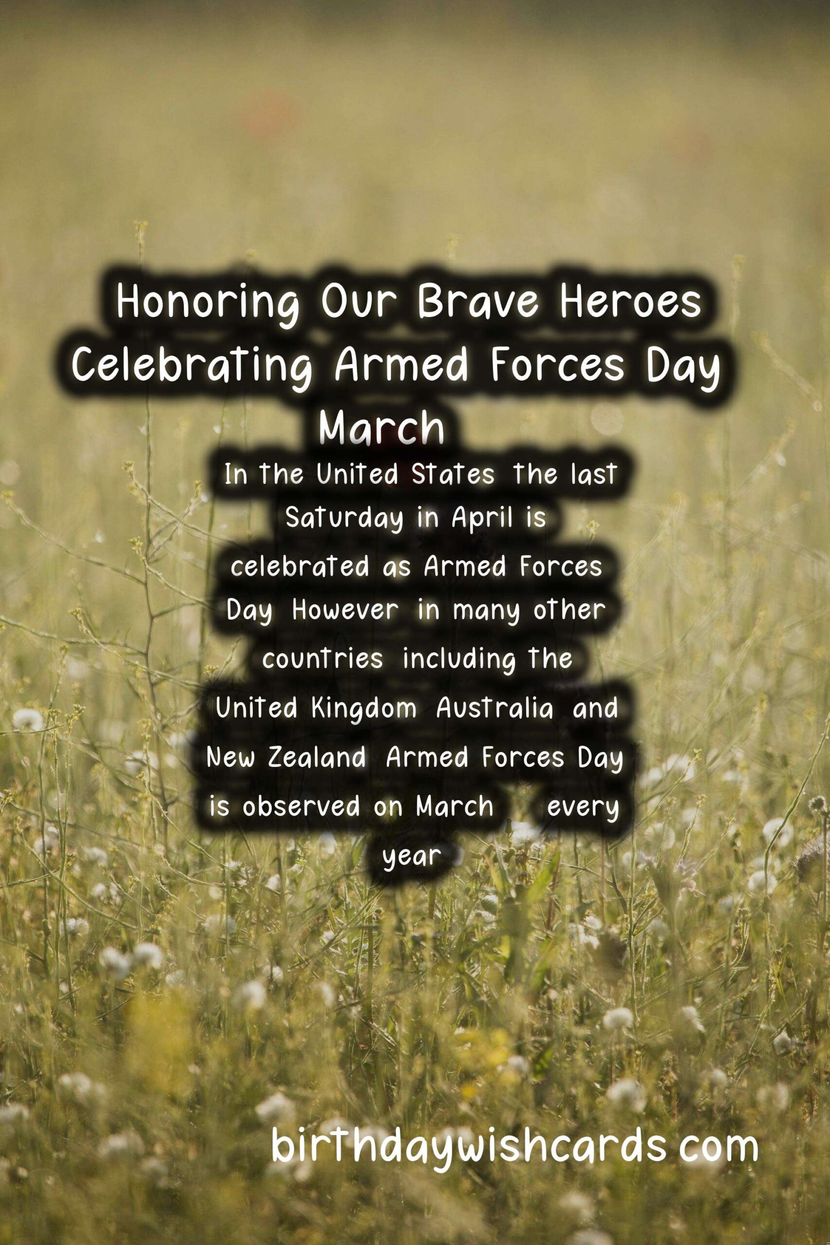 Honoring Our Brave Heroes: Celebrating Armed Forces Day - March 27