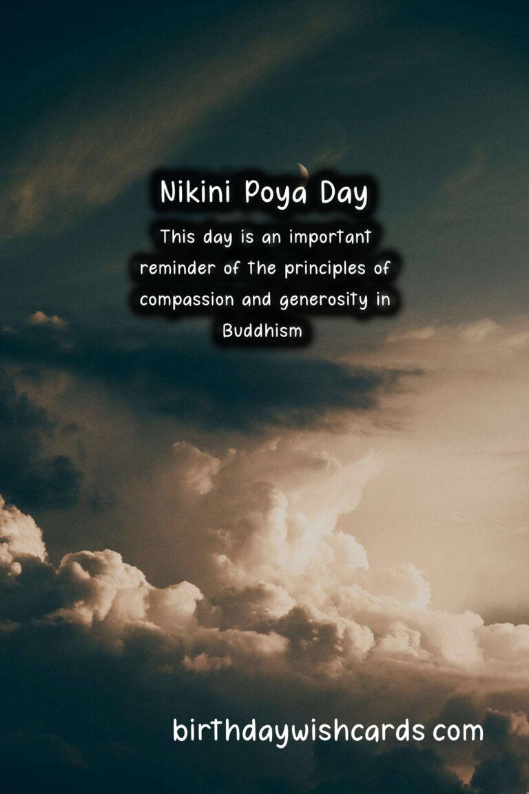 Nikini Poya Day – Full Moon Day in August