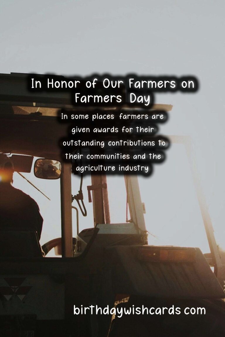 October 1 – In honor of our farmers on Farmers’ Day