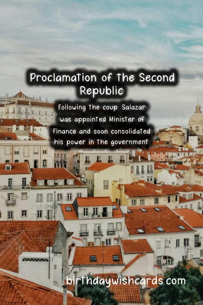 Proclamation of the Second Republic – November 11