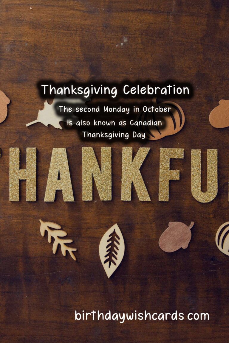 Second Monday in October: Thanksgiving Day