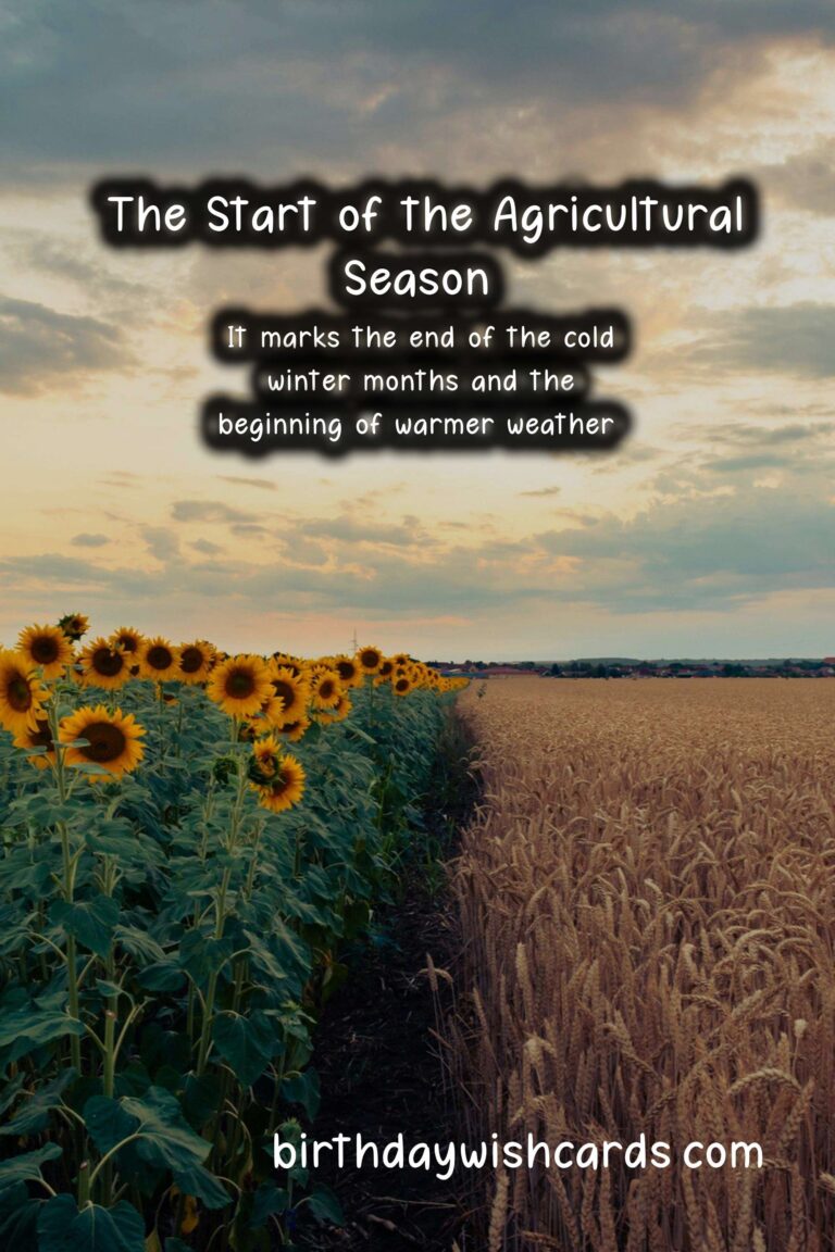 The Start of Agricultural Season – March 27